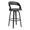 Armen Living Shelly 26" Counter Height Swivel Gray Faux Leather and Black Wood Bar Stool LCSHBAGRBL26 - alternate 1